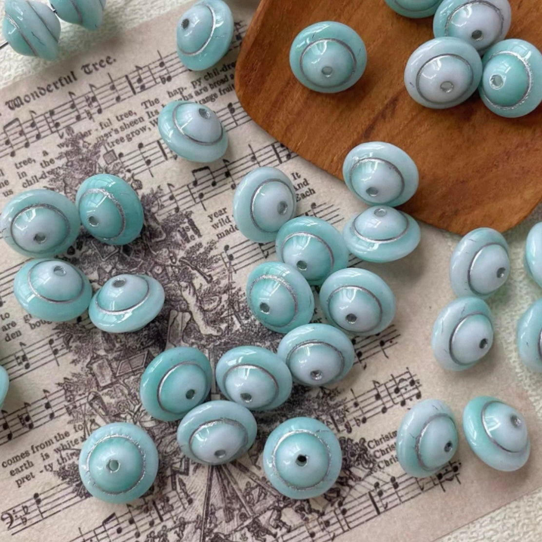 Planet & Flying Saucer Czech Beads