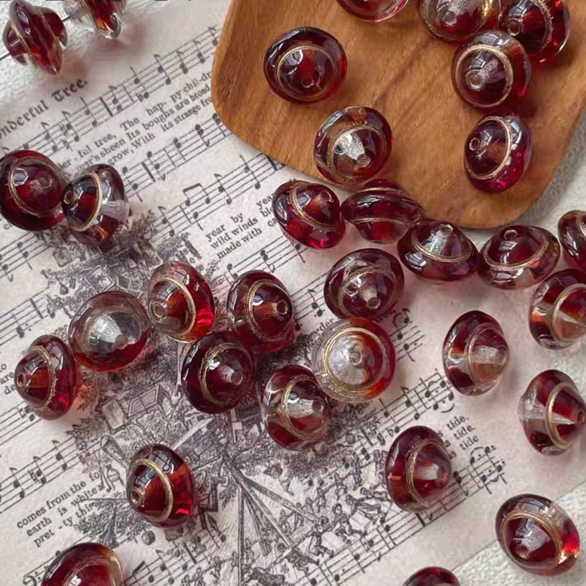 Planet & Flying Saucer Czech Beads