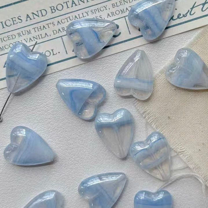 Czech Blue Picasso Beads