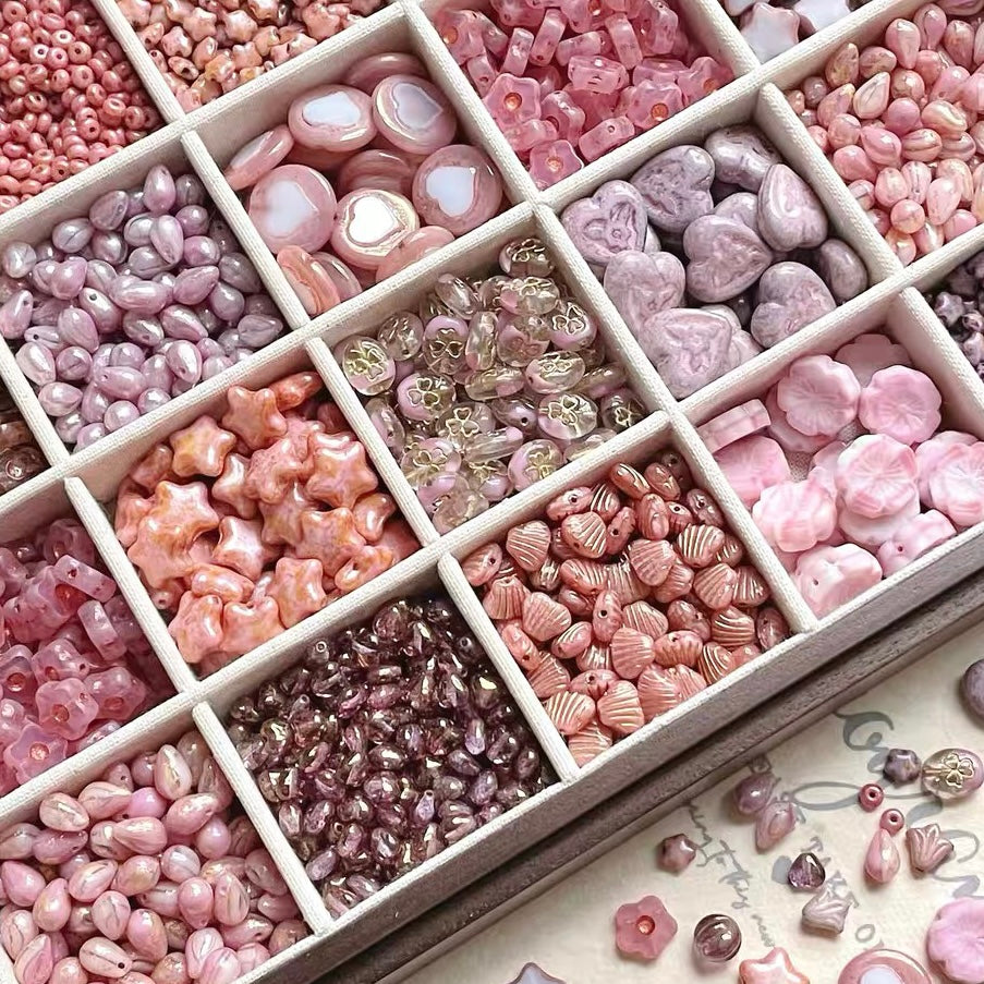 Pink-Purple Czech Beads