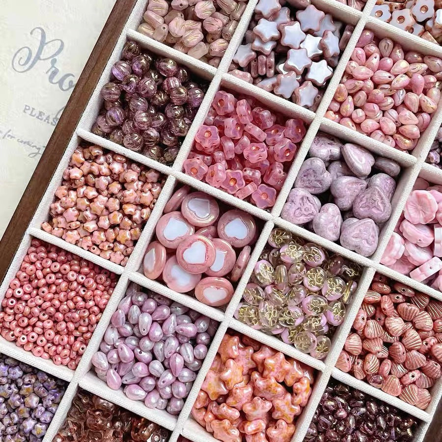 Pink-Purple Czech Beads