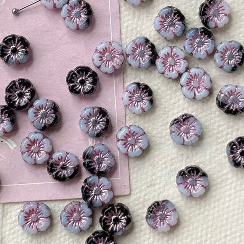 Pink-Purple Czech Beads