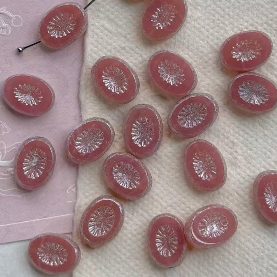 Pink-Purple Czech Beads