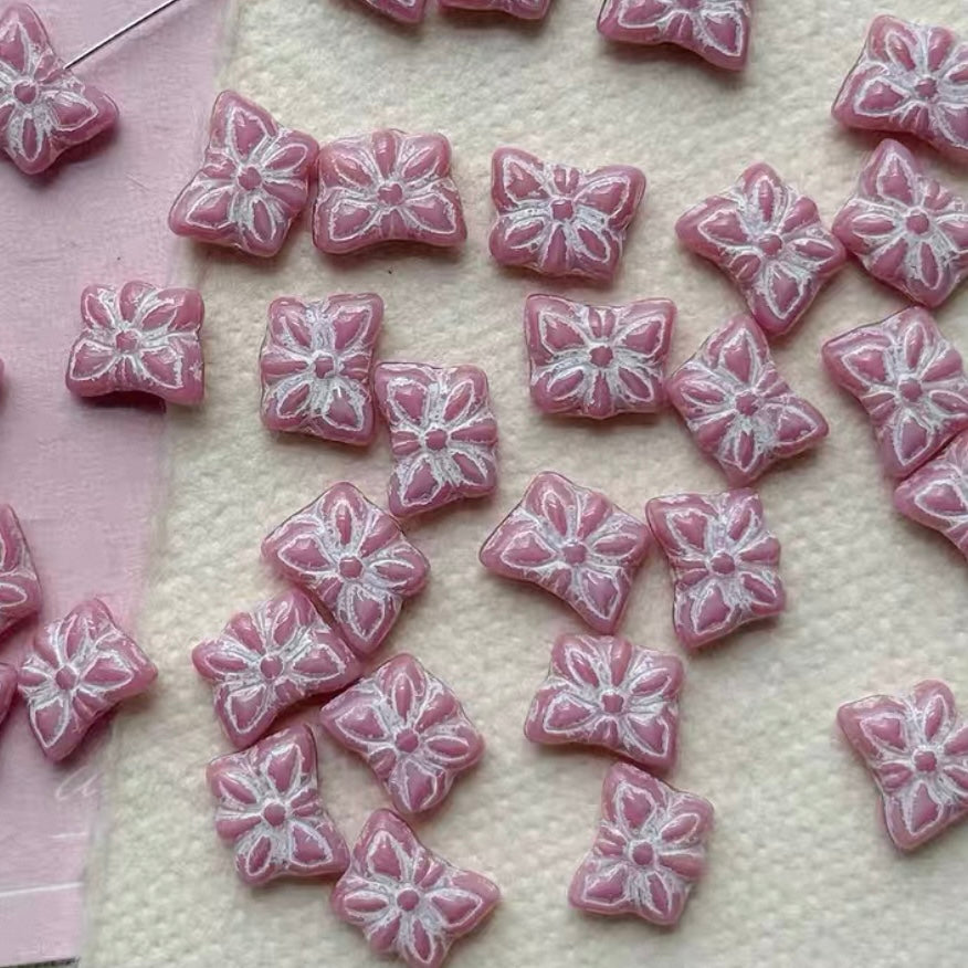 Pink-Purple Czech Beads