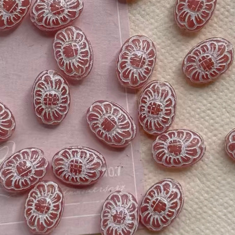 Pink-Purple Czech Beads