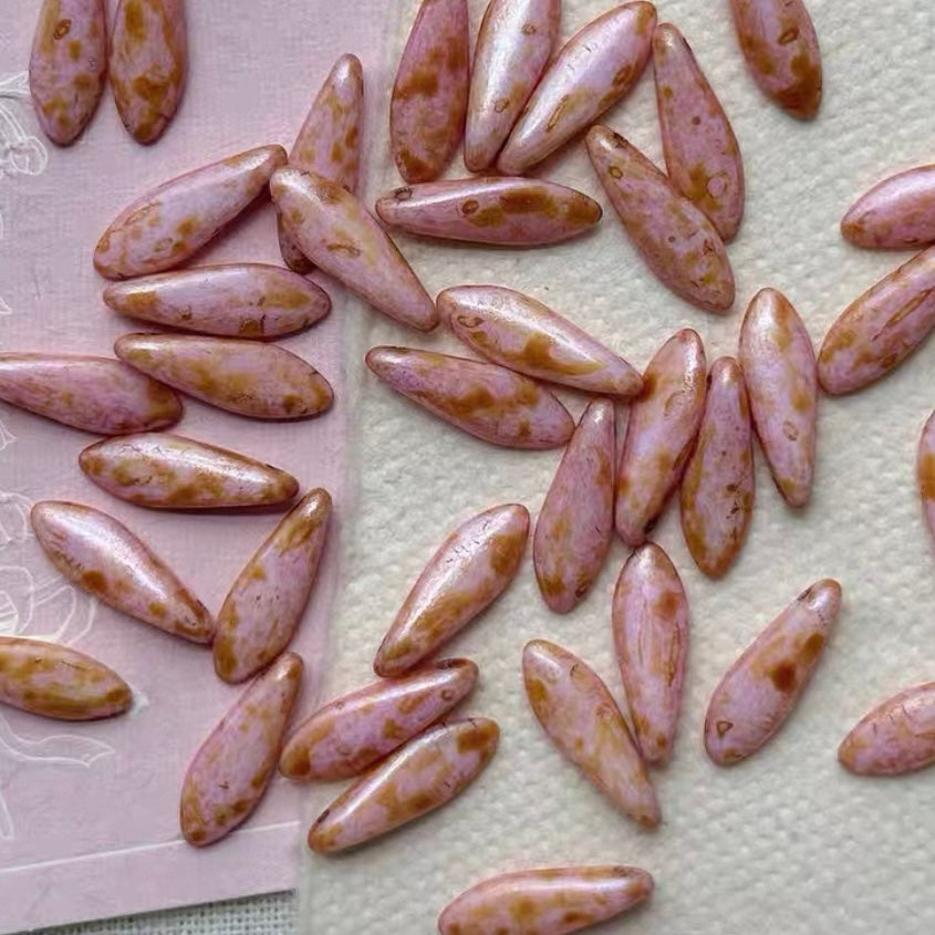 Pink-Purple Czech Beads