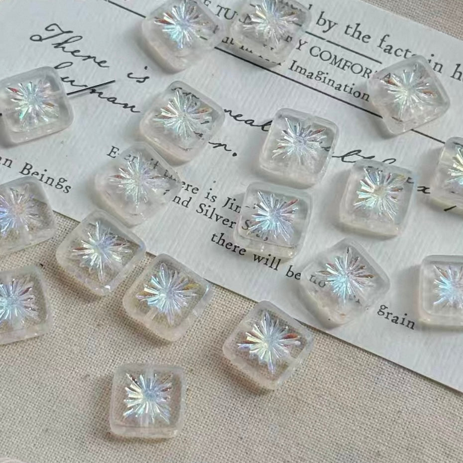 White-Brown Czech Beads