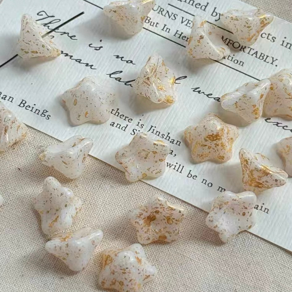 White-Brown Czech Beads