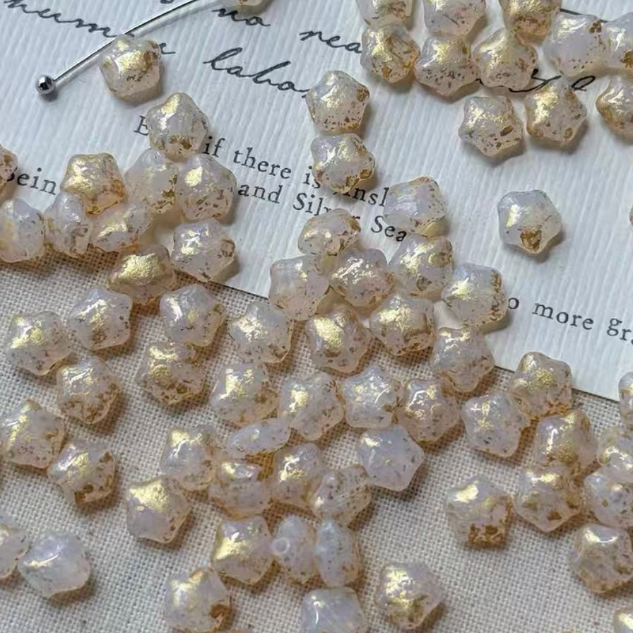 White-Brown Czech Beads