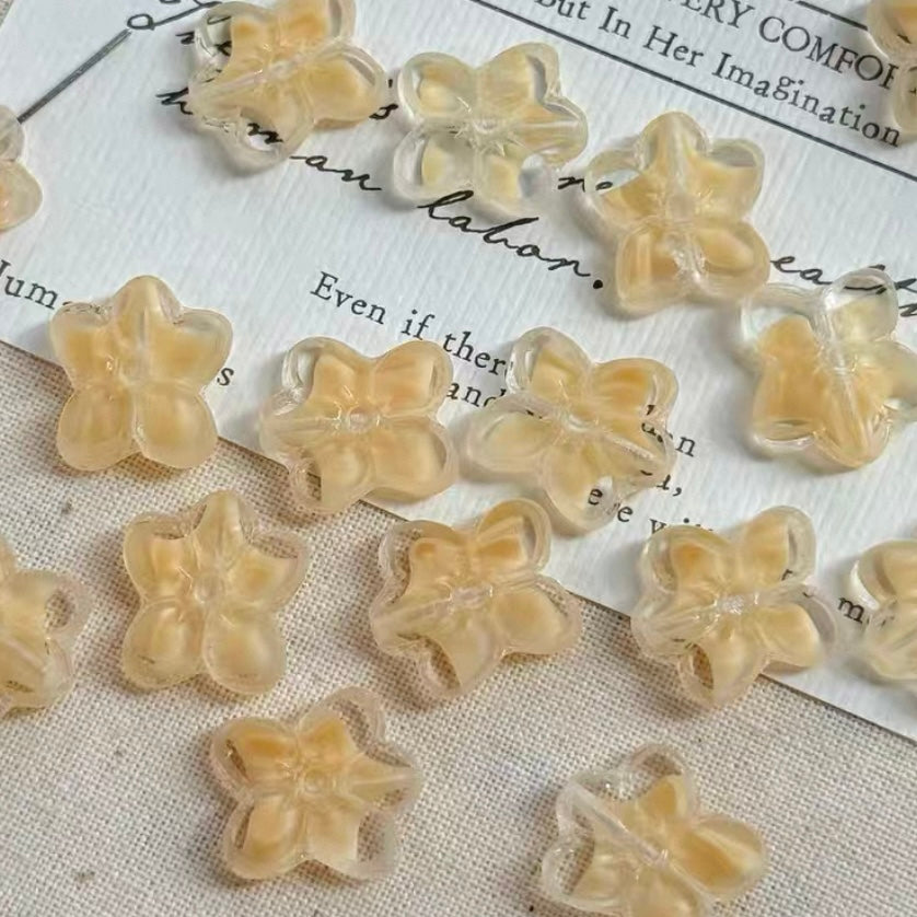 White-Brown Czech Beads