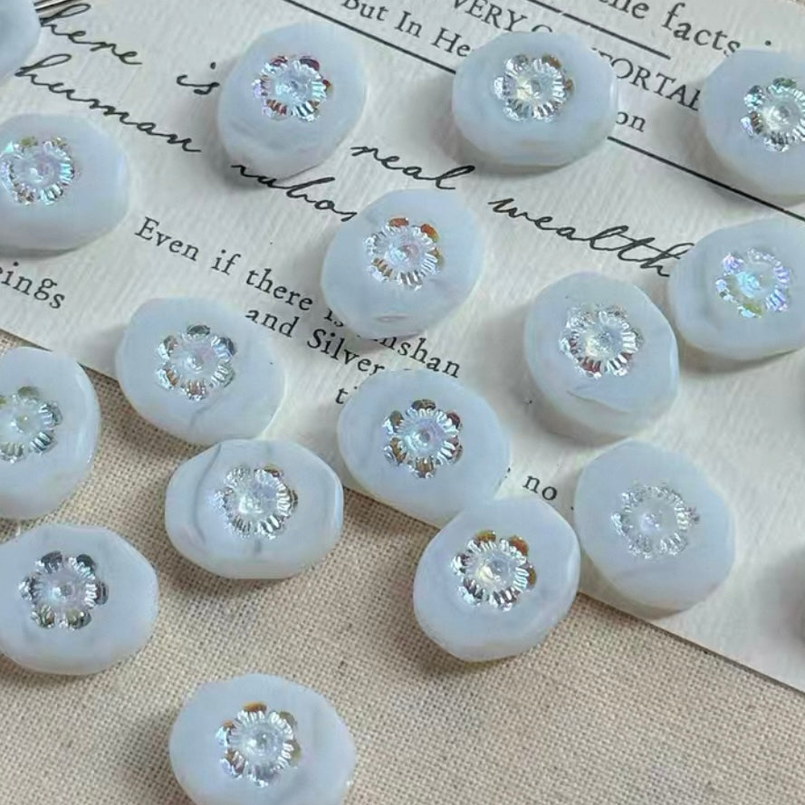 White-Brown Czech Beads