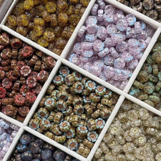 Hawaiian Flower Czech Beads