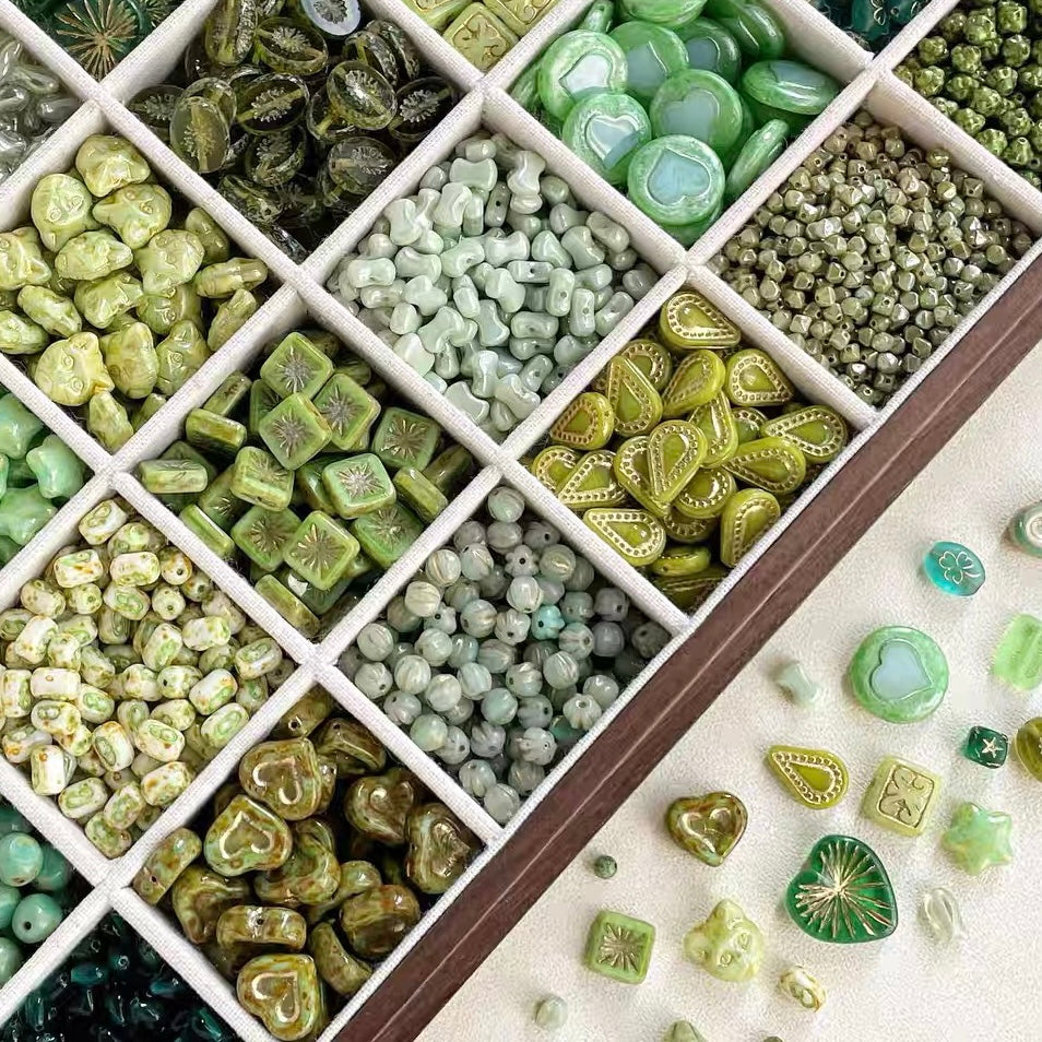 Endless Summer Green Czech Beads