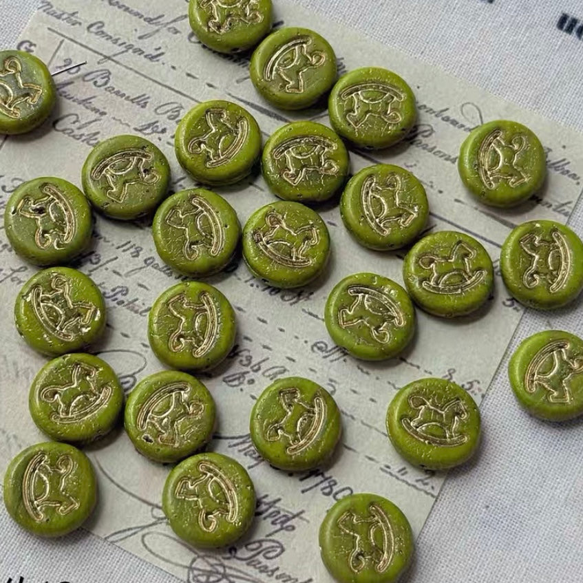 Endless Summer Green Czech Beads