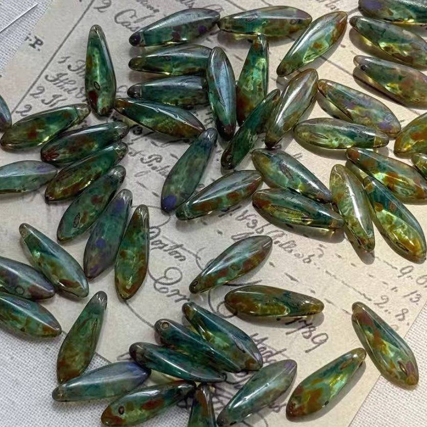 Endless Summer Green Czech Beads