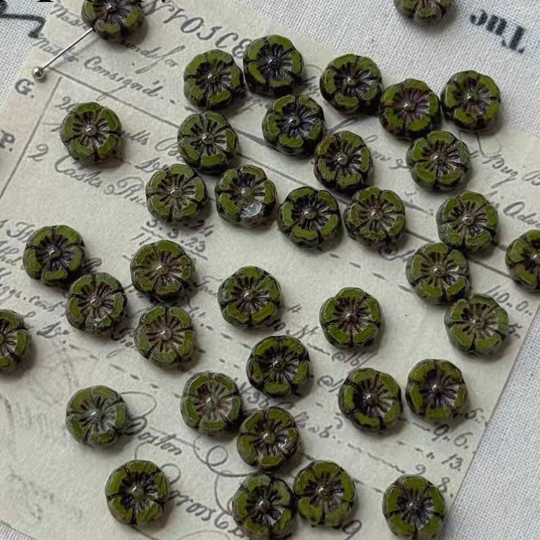 Endless Summer Green Czech Beads