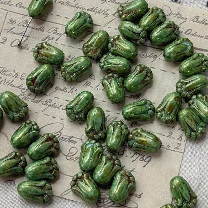 Endless Summer Green Czech Beads