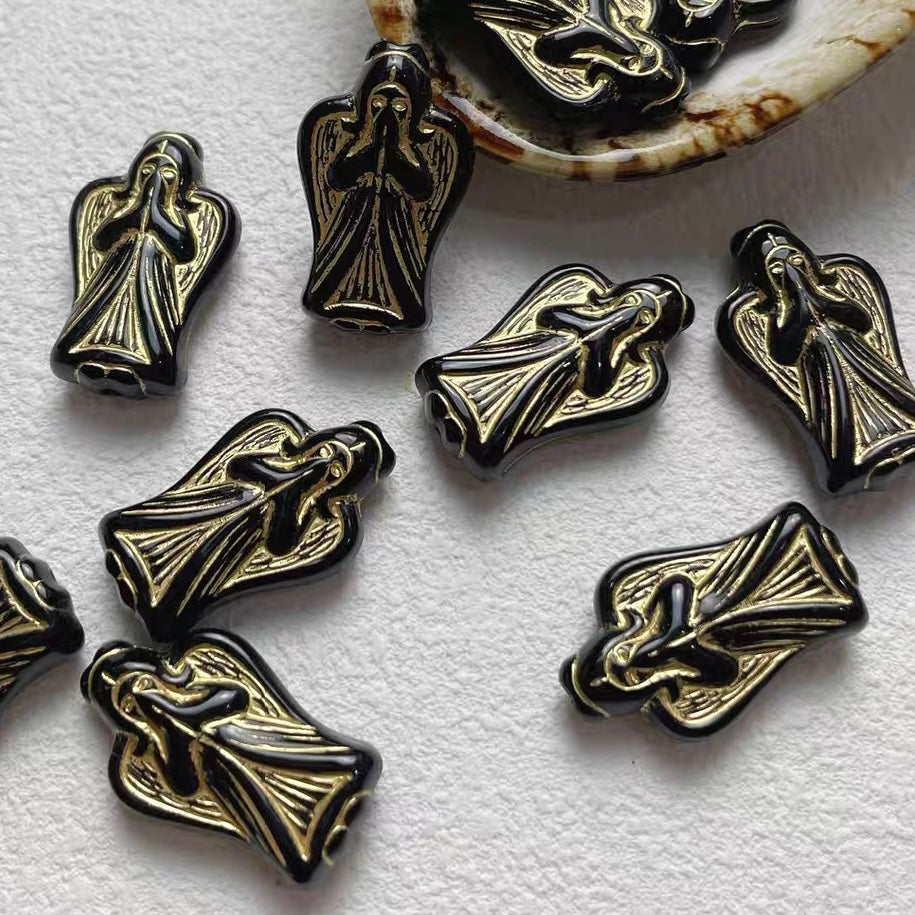 Black and Gold Vintage Beads