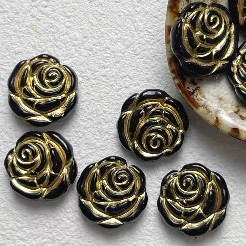 Black and Gold Vintage Beads
