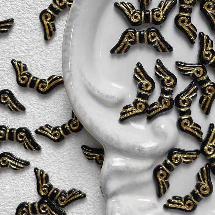 Black and Gold Vintage Beads