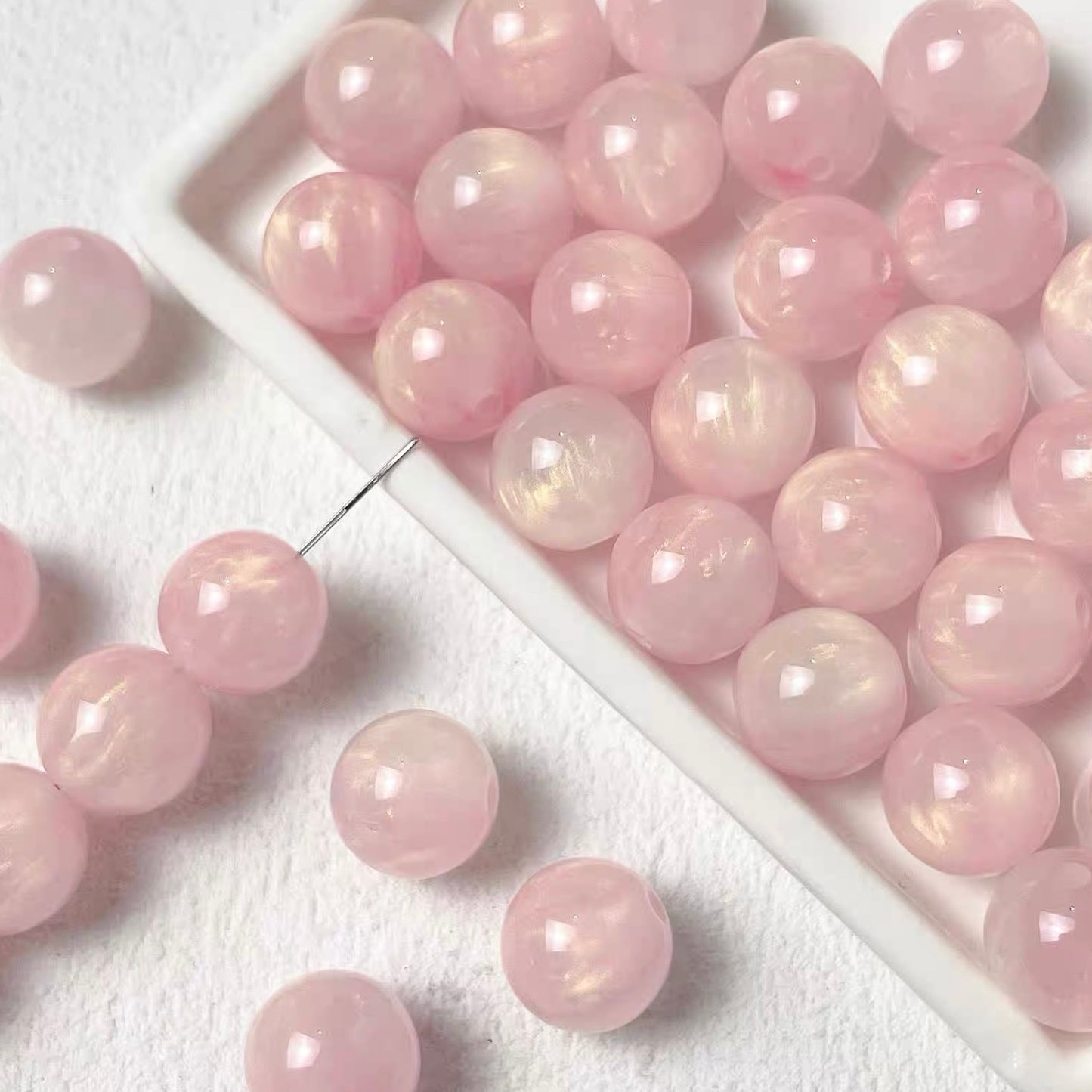 Glitter Resin Round Beads