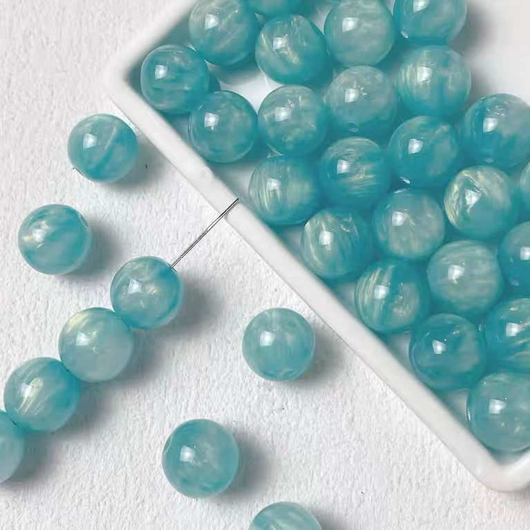 Glitter Resin Round Beads