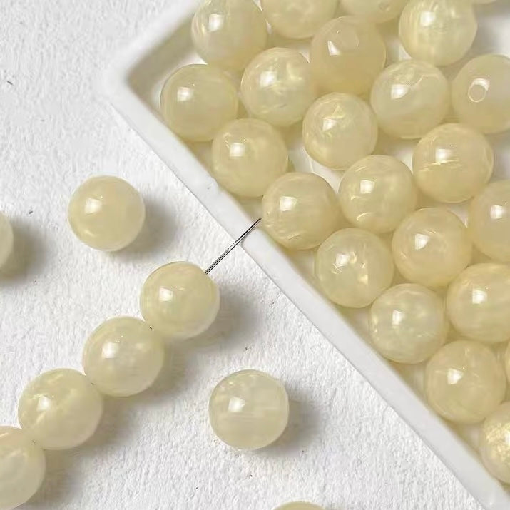 Glitter Resin Round Beads