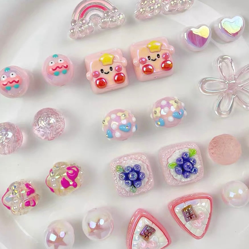 Pink Dreamy Acrylic Beads