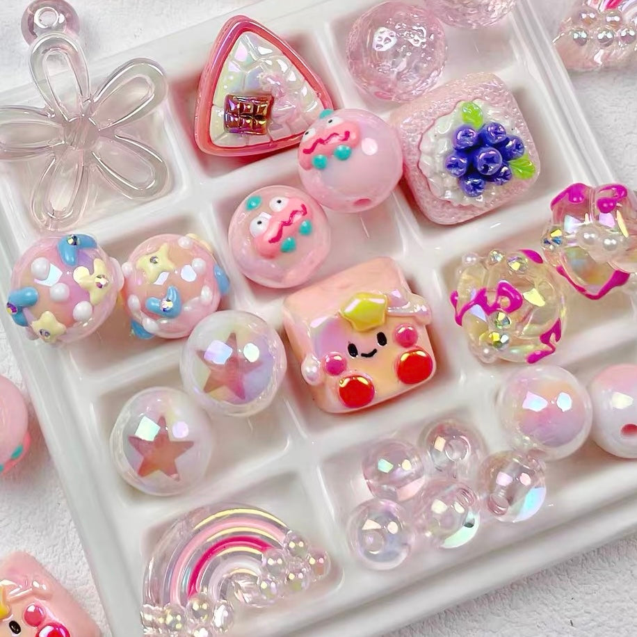 Pink Dreamy Acrylic Beads