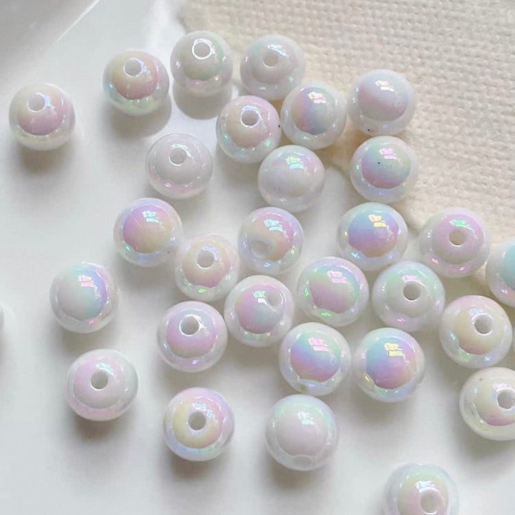 White Cute Acrylic Beads