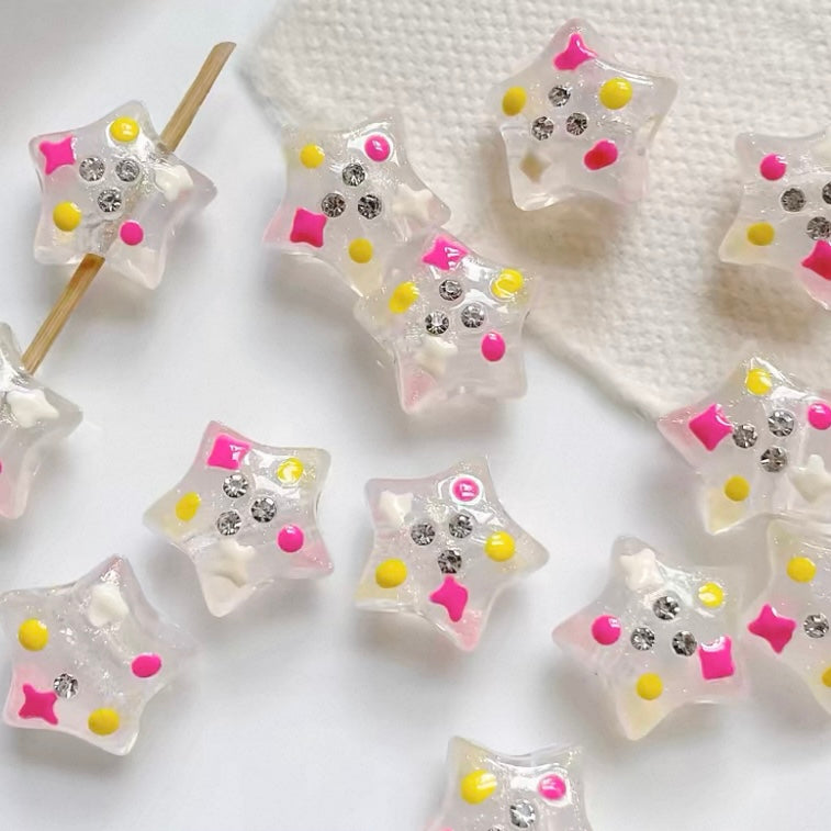 White Cute Acrylic Beads