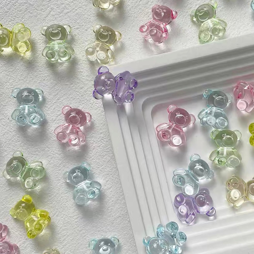 Transparent Acrylic Bear Beads