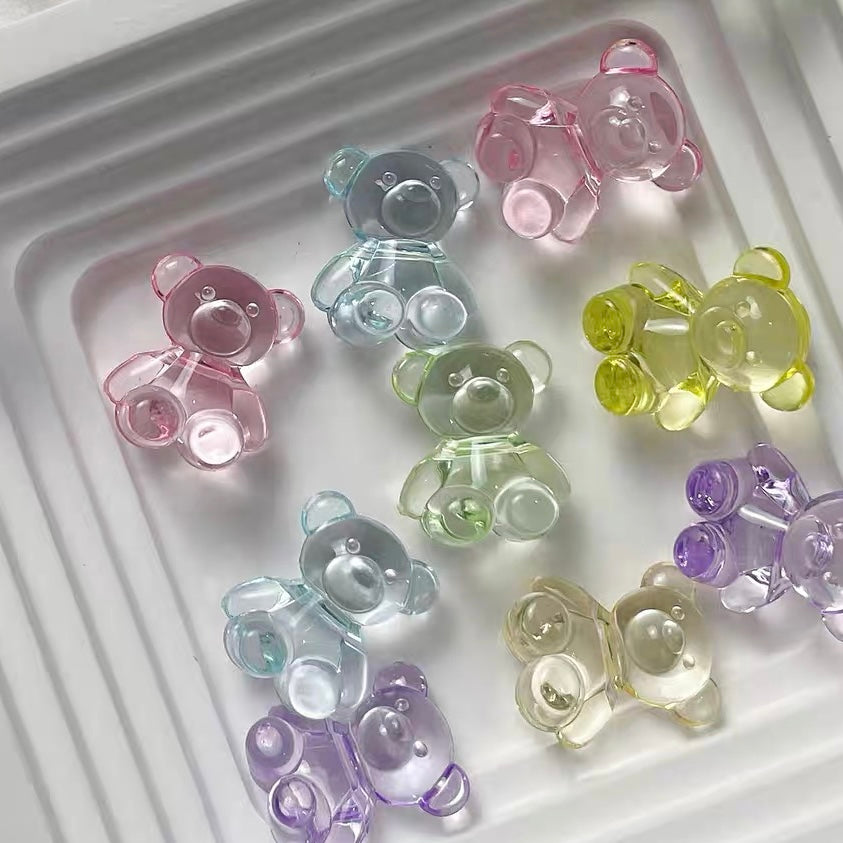 Transparent Acrylic Bear Beads