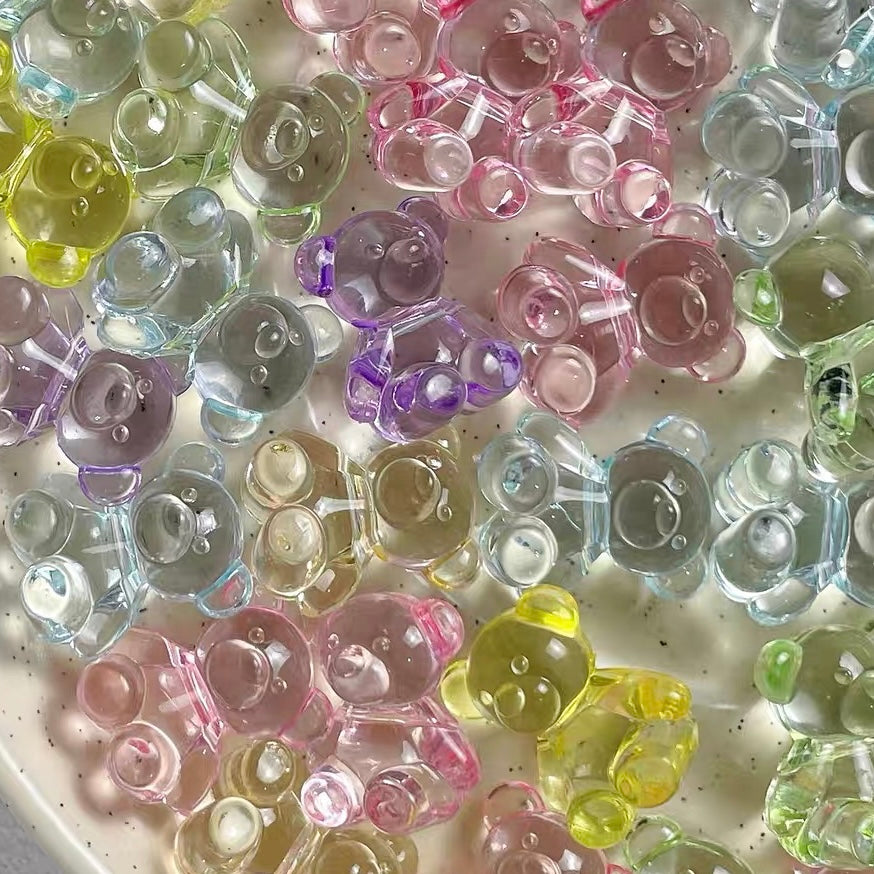 Transparent Acrylic Bear Beads