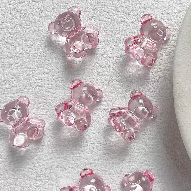 Transparent Acrylic Bear Beads