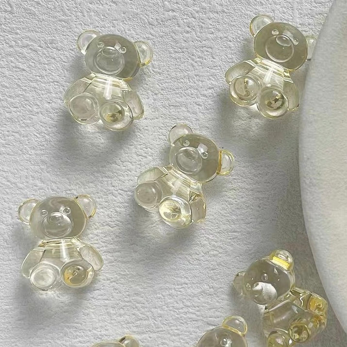Transparent Acrylic Bear Beads