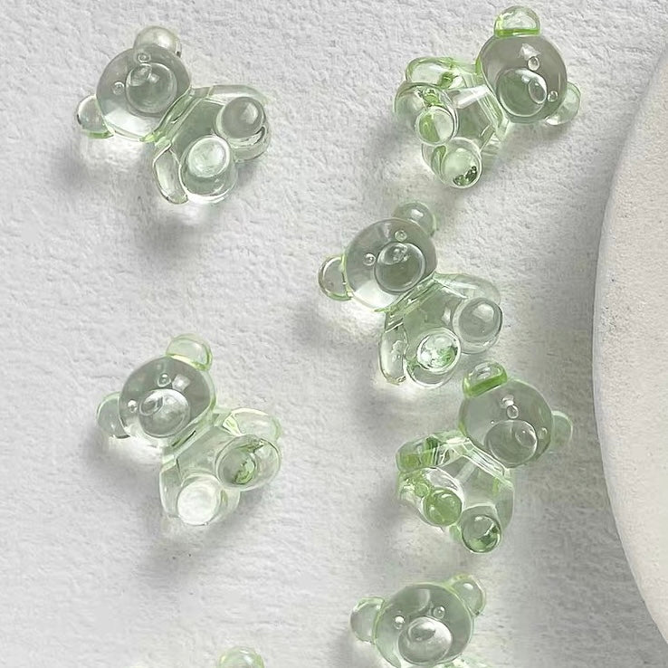 Transparent Acrylic Bear Beads