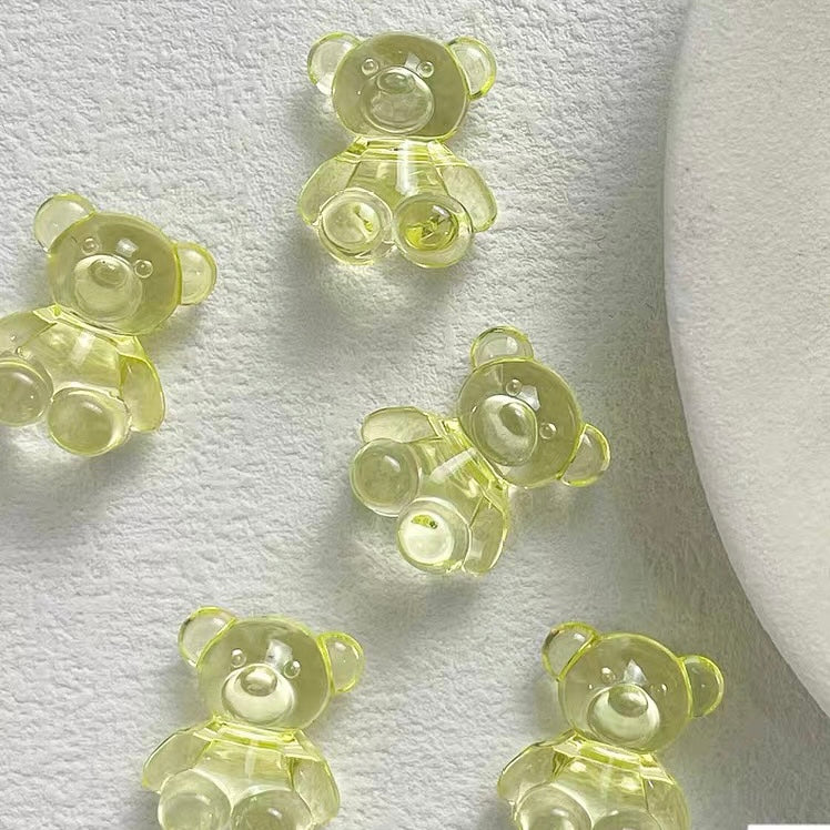 Transparent Acrylic Bear Beads
