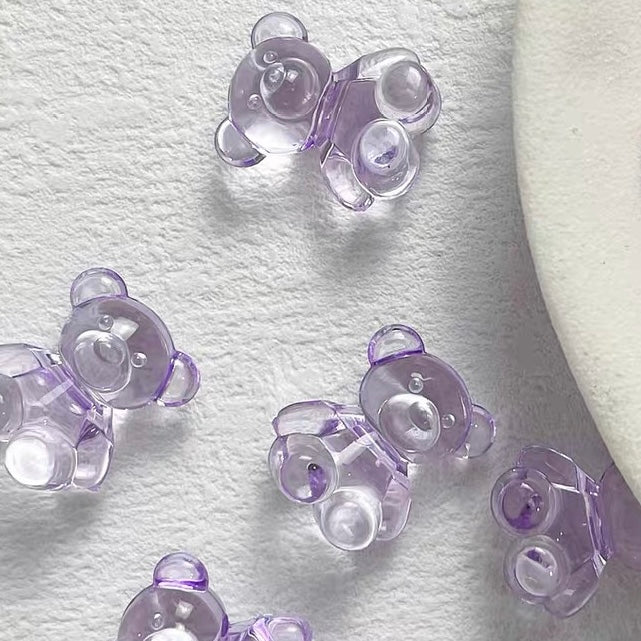 Transparent Acrylic Bear Beads