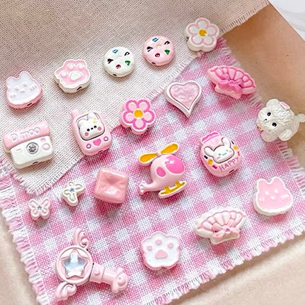 Powder white handmade alloy beaded