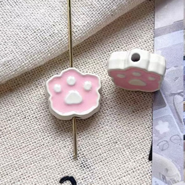 Powder white handmade alloy beaded