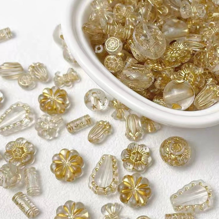 Vintage Gold-traced Acrylic Blind Box Beads