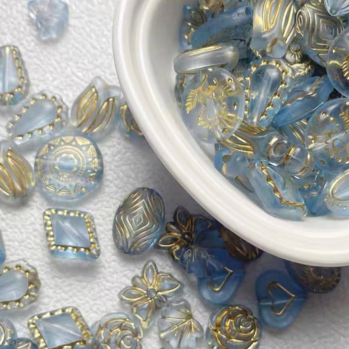 Vintage Gold-traced Acrylic Blind Box Beads