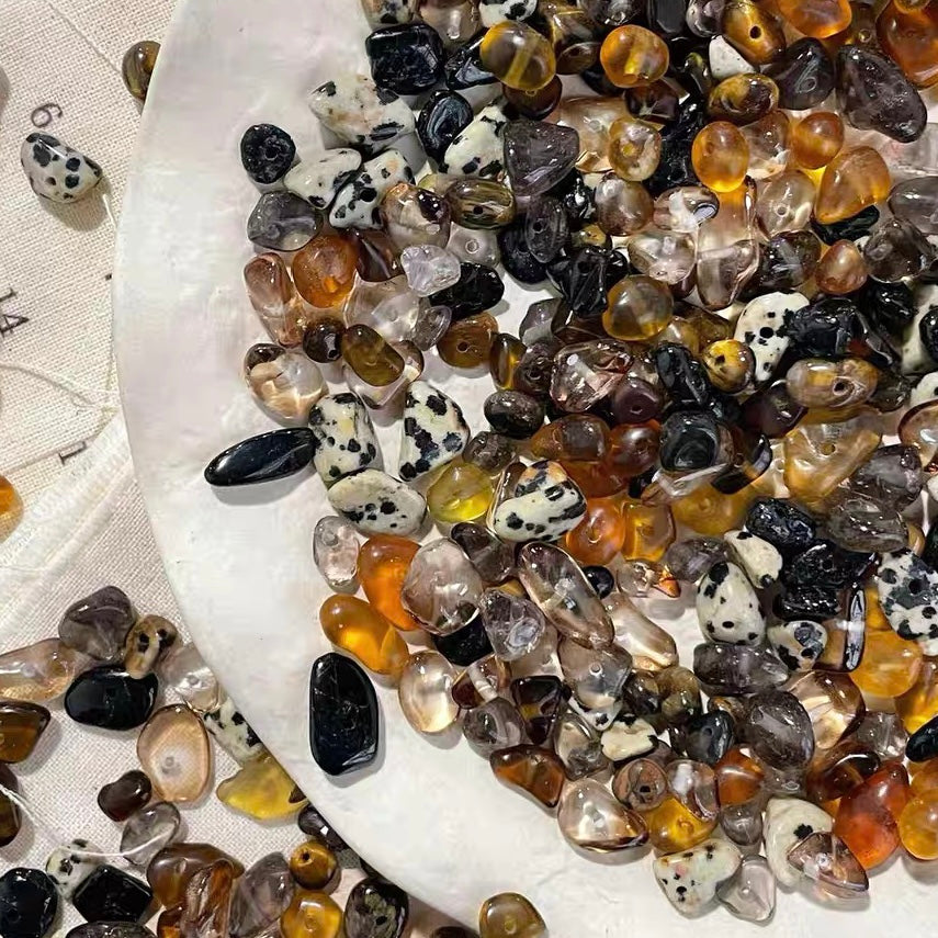 Mixed Natural Crushed Stone Beads