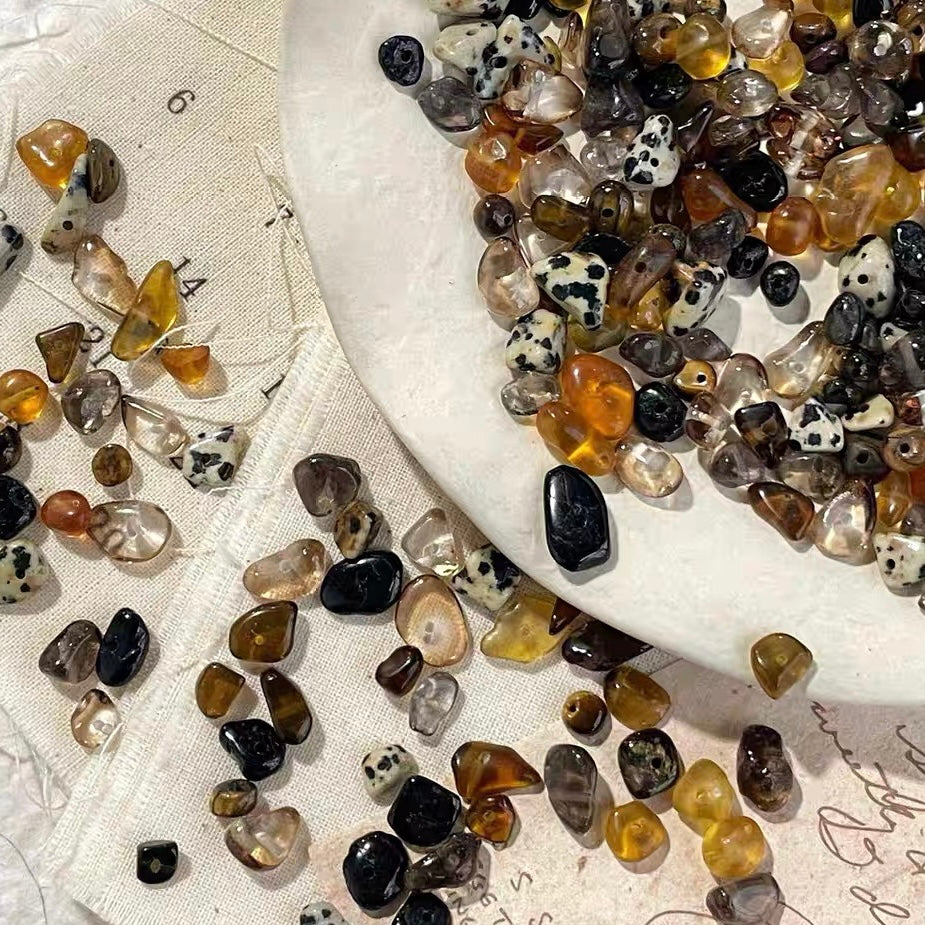 Mixed Natural Crushed Stone Beads