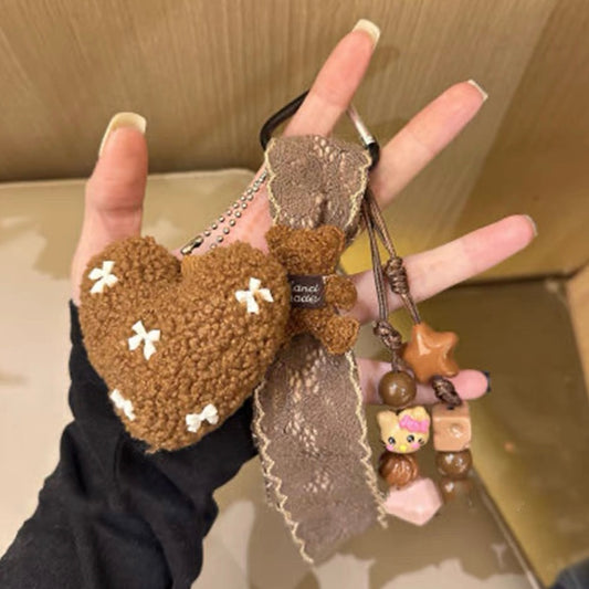 Plush Heart Bag Charm &  Phone Chain