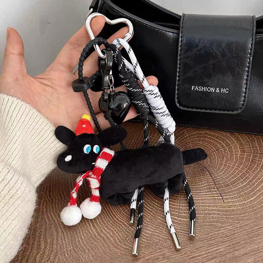Christmas Black Puppy Bag Charm & Phone Chain
