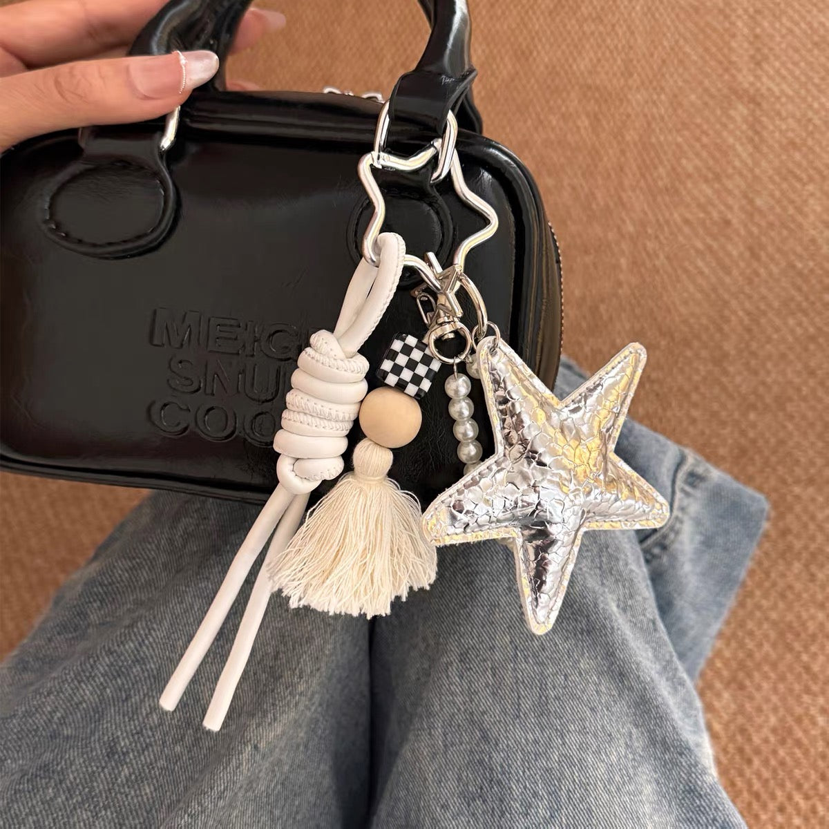 Silver Stars Bag Charm & Phone Chain