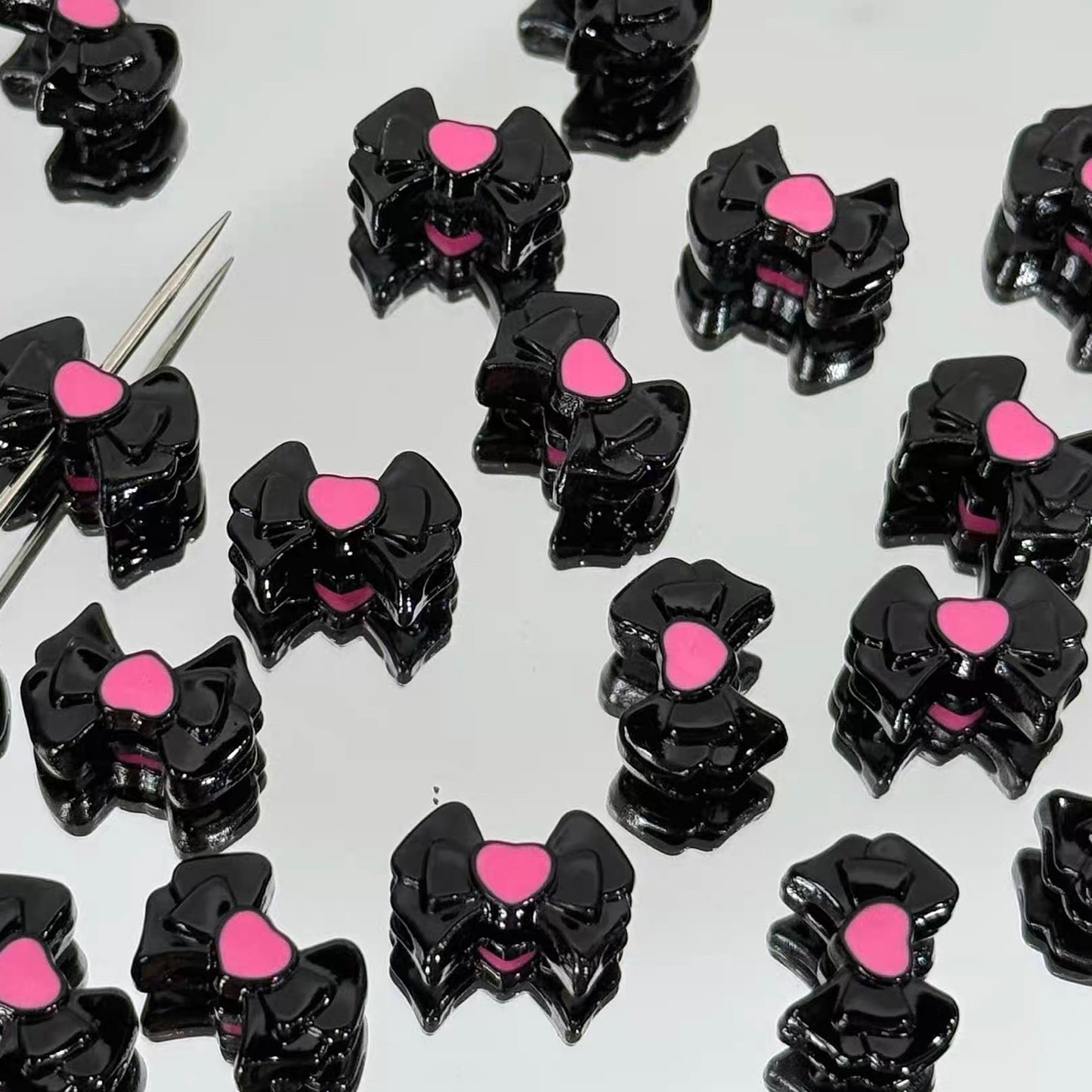Black and Pink Series Acrylic Color-Blocking Beads