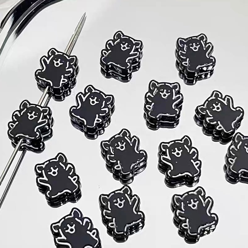 Black and Pink Series Acrylic Color-Blocking Beads